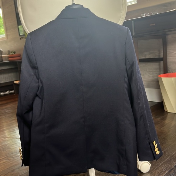 Crewcuts Boys' Ludlow two-button blazer in navy wool blend - Picture 3 of 4